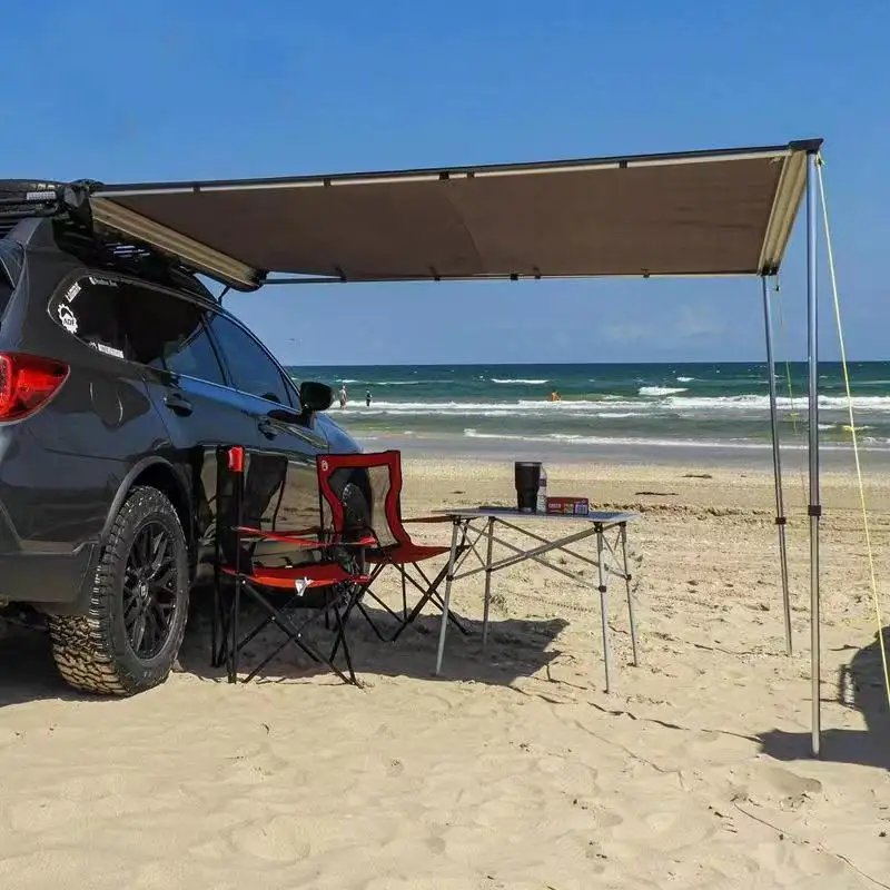 Portable tent with extendable roof on the sides car side awning tent for camping sun protection