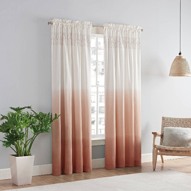 Arashi Ombre Embroidery Light Filtering Curtain Panel Vue