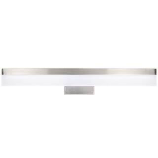 Hampton Bay Eldridge 24 in. 1-Light Brushed Nickel LED Bathroom Vanity Light Bar 21191