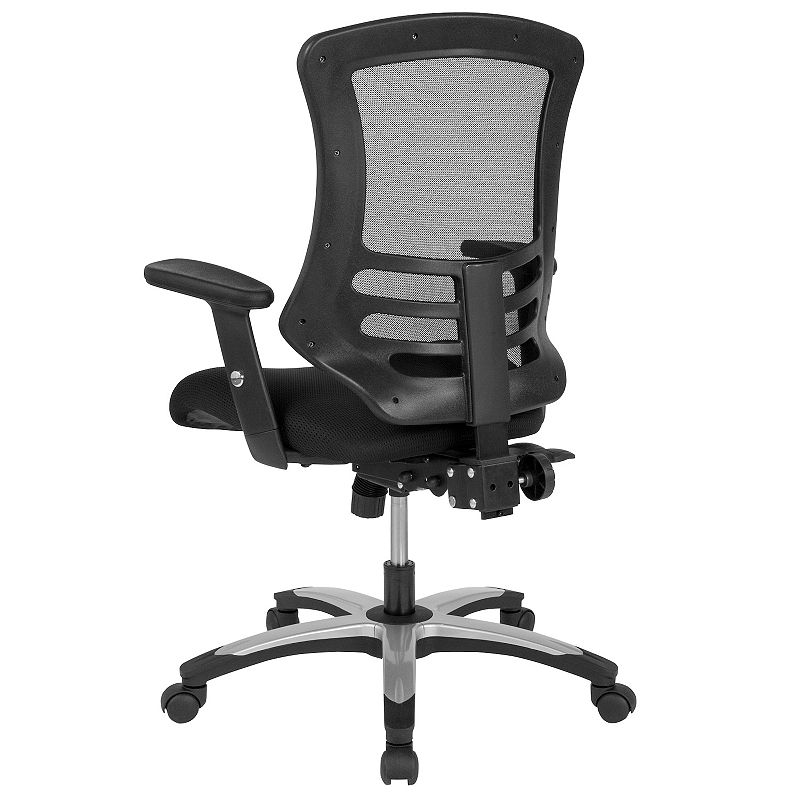 Emma and Oliver High Back Black Mesh Multifunction Ergonomic Office Chair with Molded Foam Seat