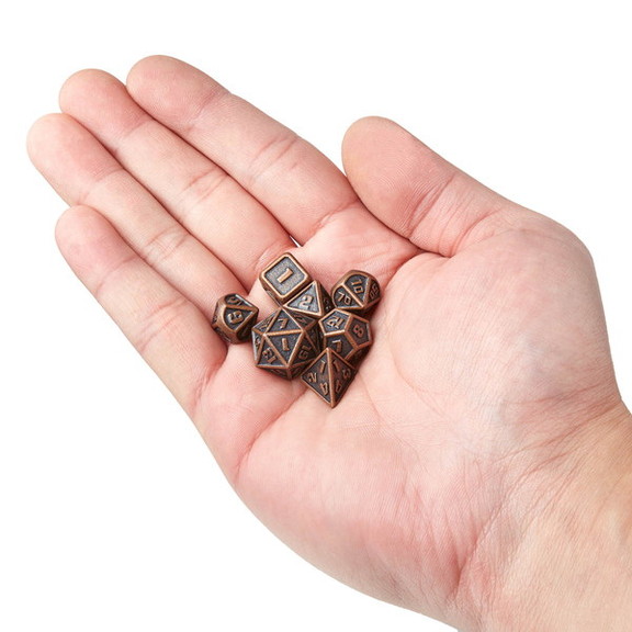 Brybelly Mini Metal Dice Set  Ancient Copper