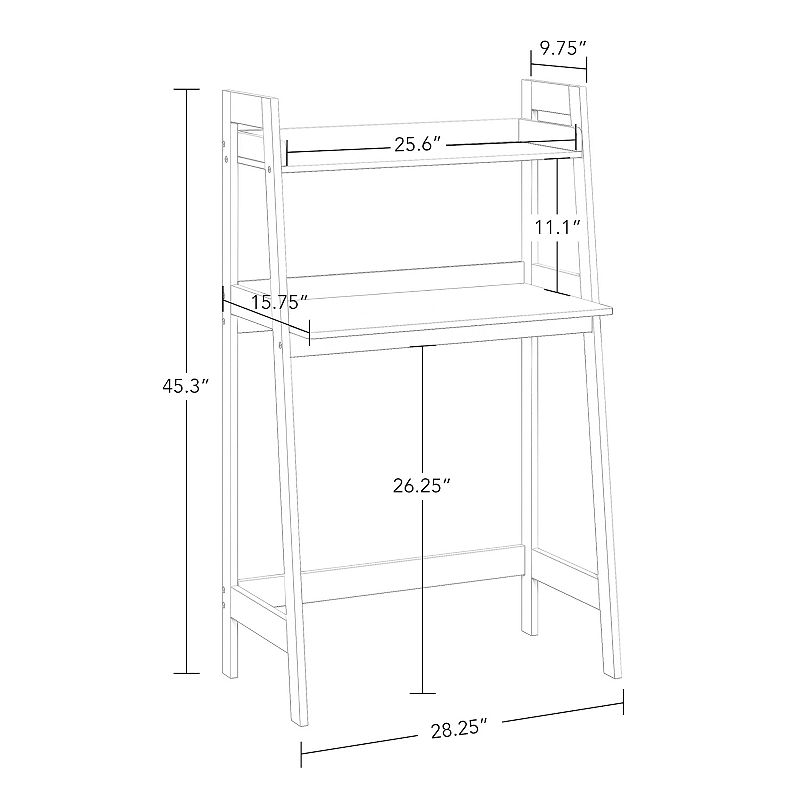 RiverRidge Home Kids Desk with Ladder Shelf Storage and 2 Floating Bookshelves