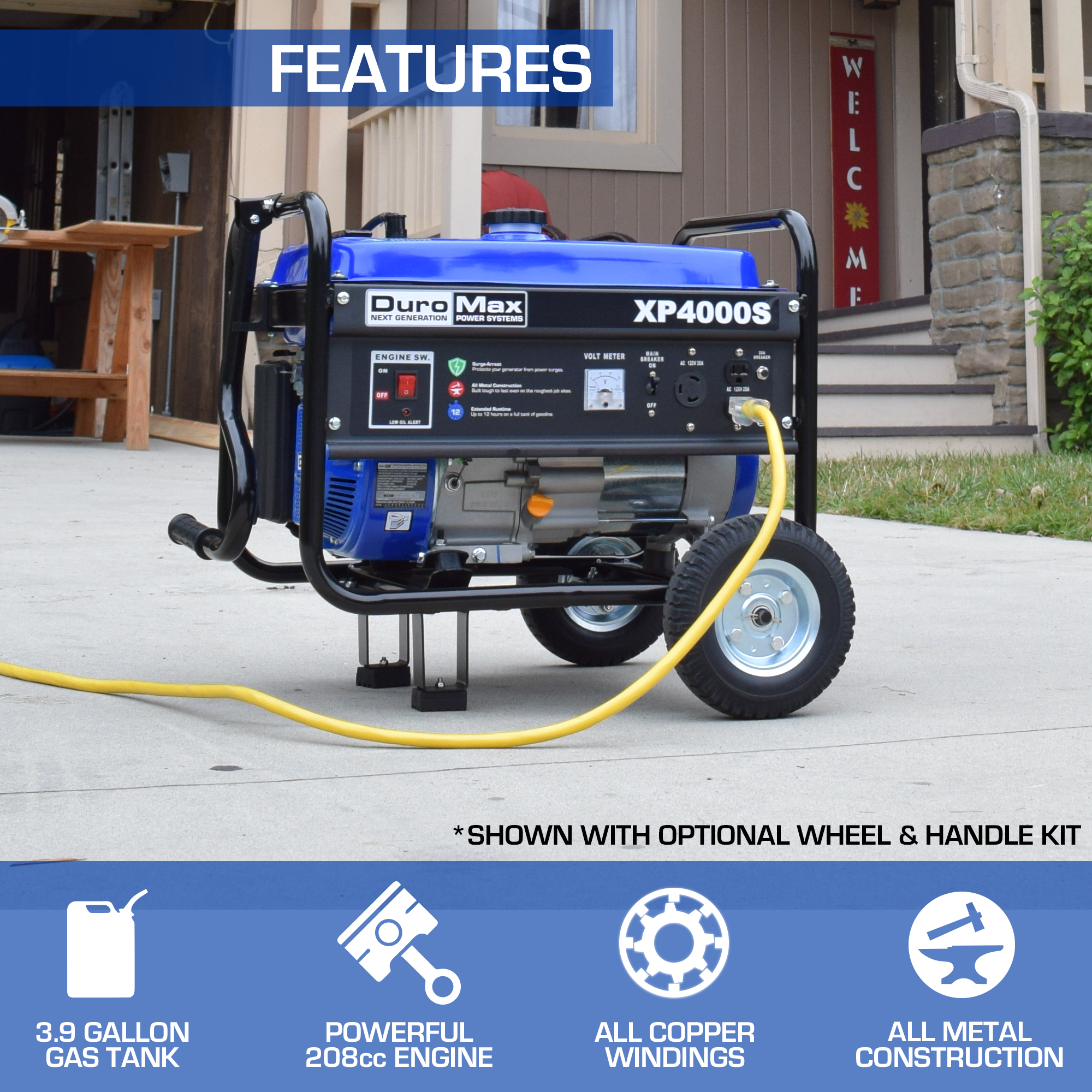 4,000 Watt Gasoline Portable Generator