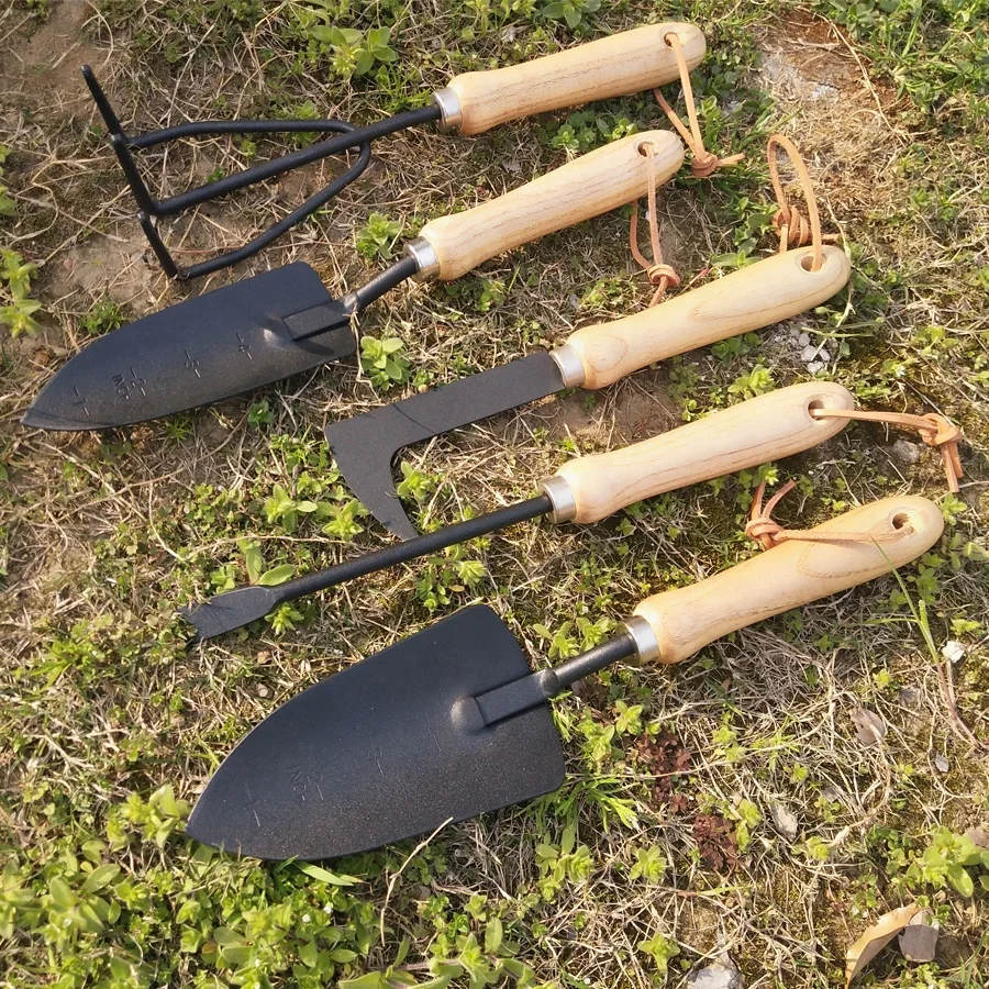 Hot sale s Wood/Metal Garden Tool Garden Hand Tool Carbon steel 6pcs garden tools sets with high quality