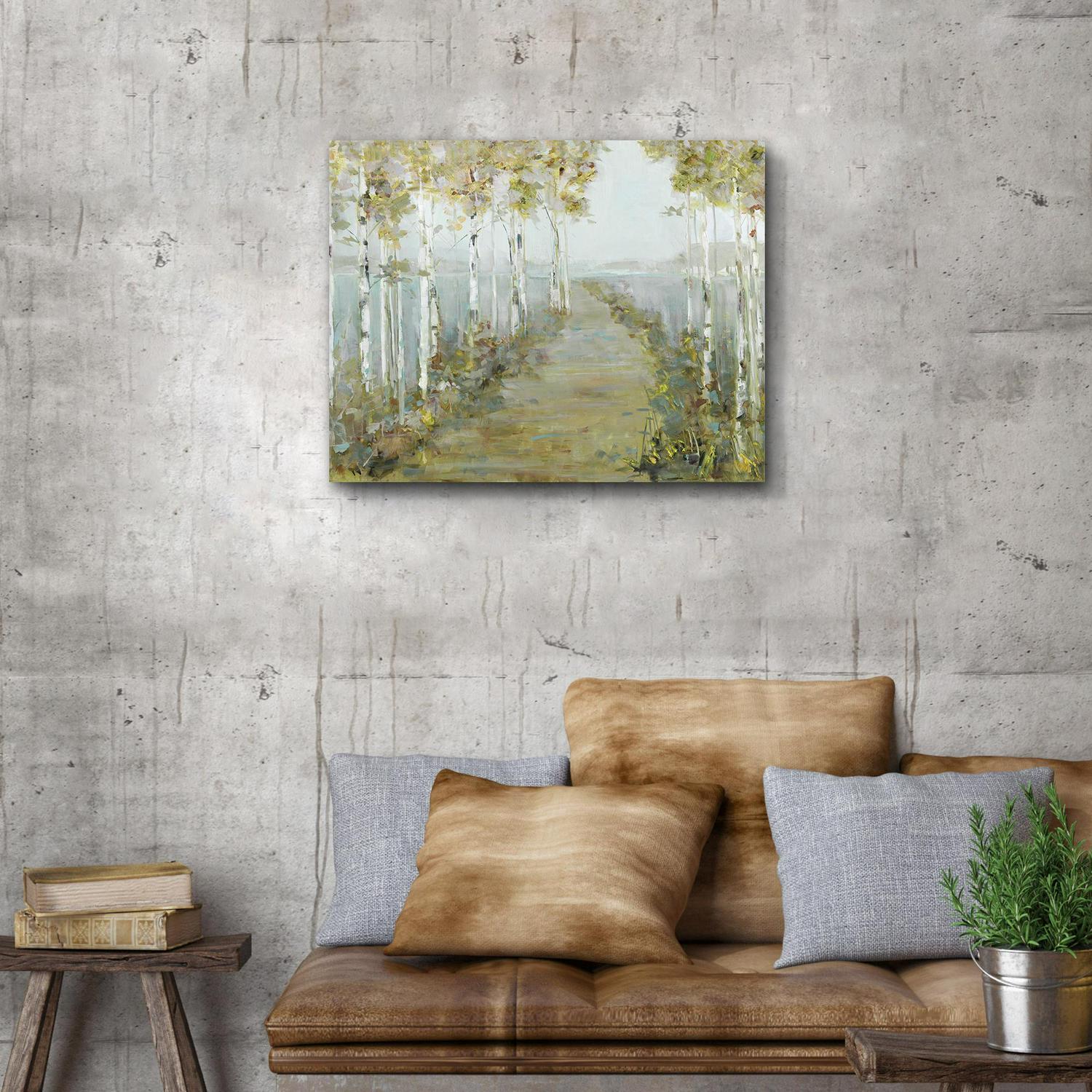 Masterpiece Art Gallery Isle Causeway Gold Autumn Forest by Sally Swatland Canvas Art Print