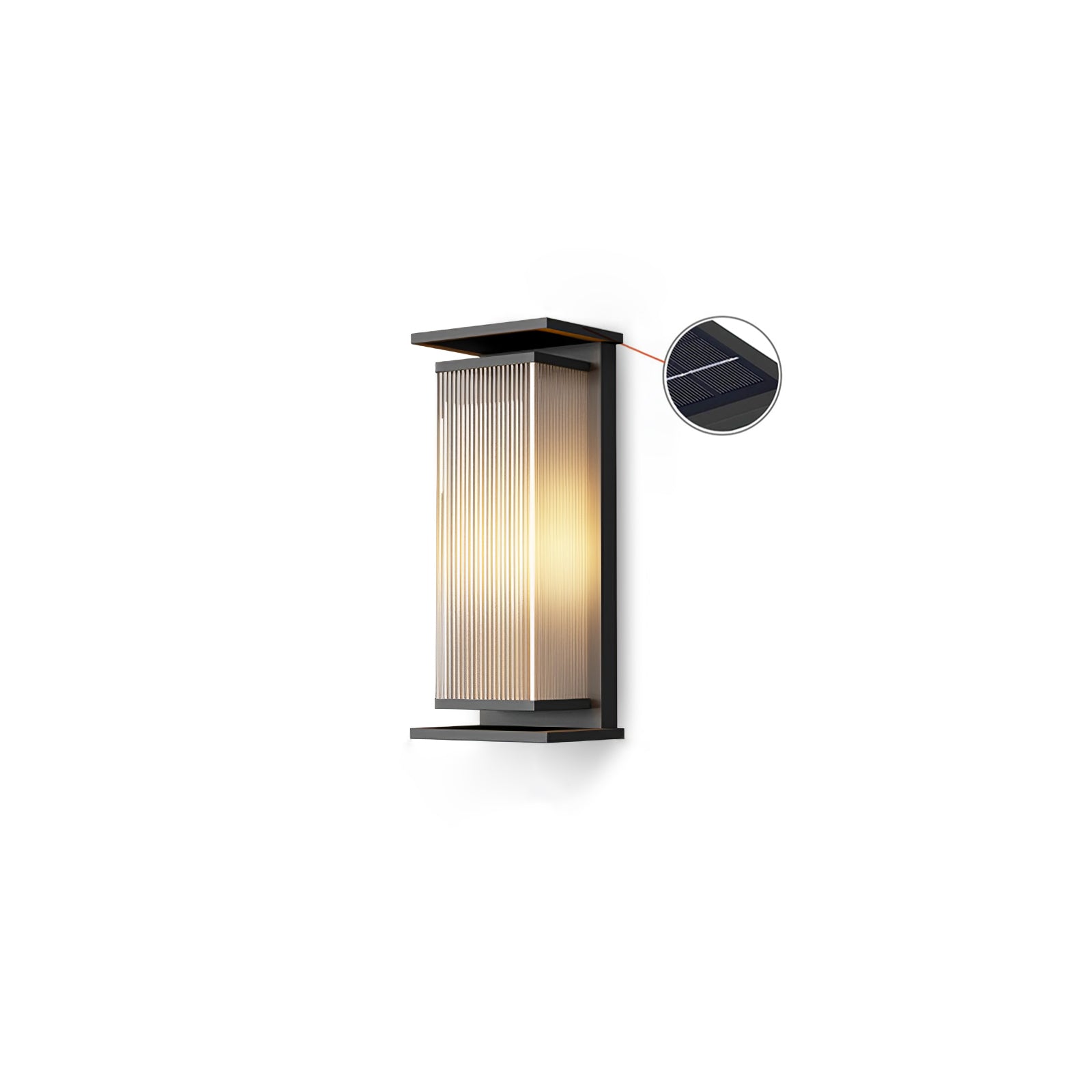 Rectangular Box Solar Outdoor Wall Lamp