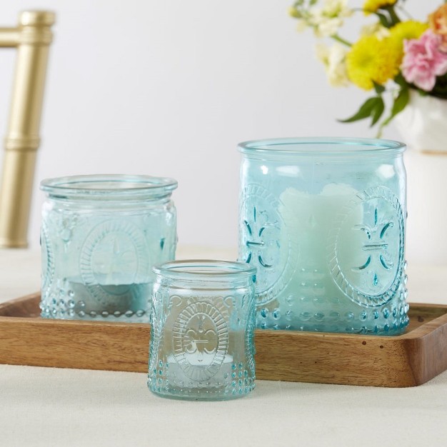 Kate Aspen Nesting Vintage Glass Tea Light Holder set Of 6