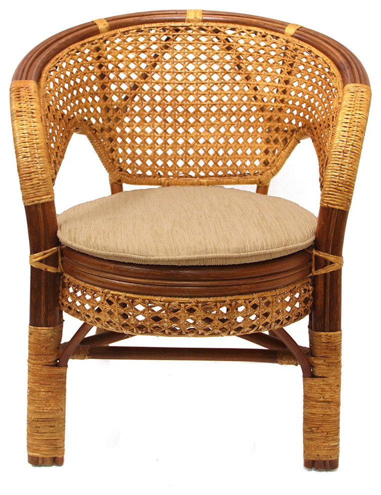 Set of 4 Pelangi Dining Armchairs Handmade Rattan Wicker Furniture Colonial   Tropical   Dining Chairs   by RattanUSA  Houzz