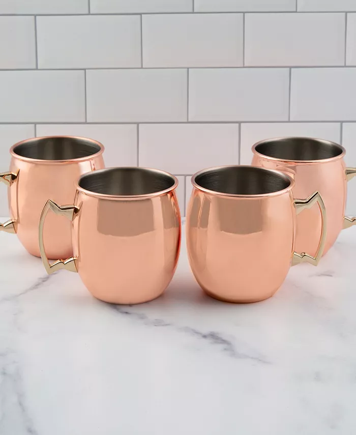 Cambridge Smooth Copper Moscow Mule Mugs Set of 4