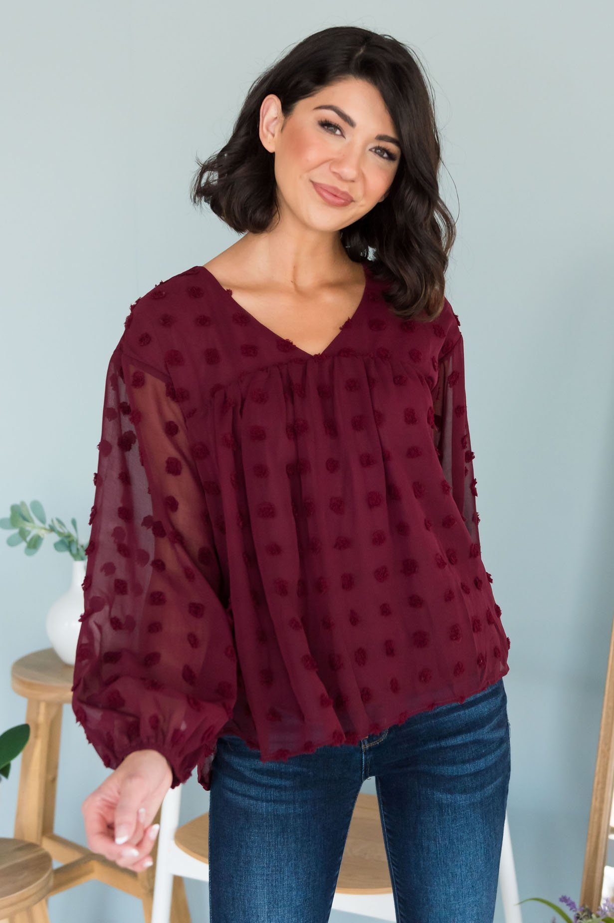 Adored Always Modest Blouse