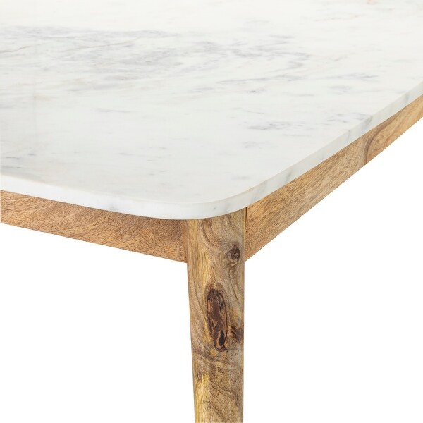 Alenka Marble and Wood 17x47x24-inch Coffee Table - 17