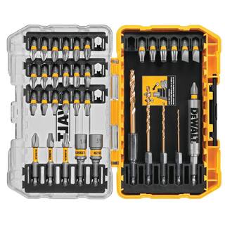 DW 20V MAX XR Cordless Brushless 3-Speed 12 in. Hammer Drill (Tool Only) and MAXFIT Screwdriving Set (35 Piece) DCD996BWMF35