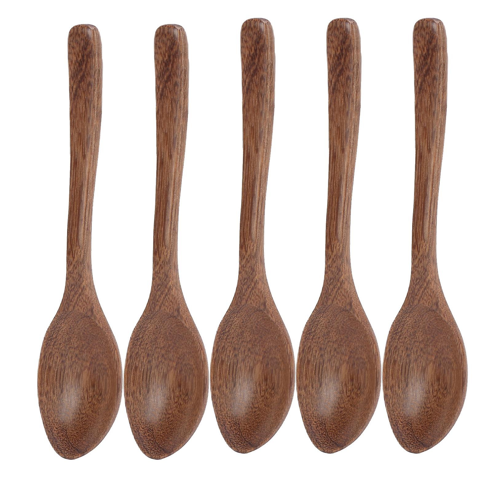 5pcs Wooden Spoons Burr Free Sturdy Durable Light Heat Resistant Wooden Measuring Spoon Set For Gifts Homebig Crimp Tail Spoon