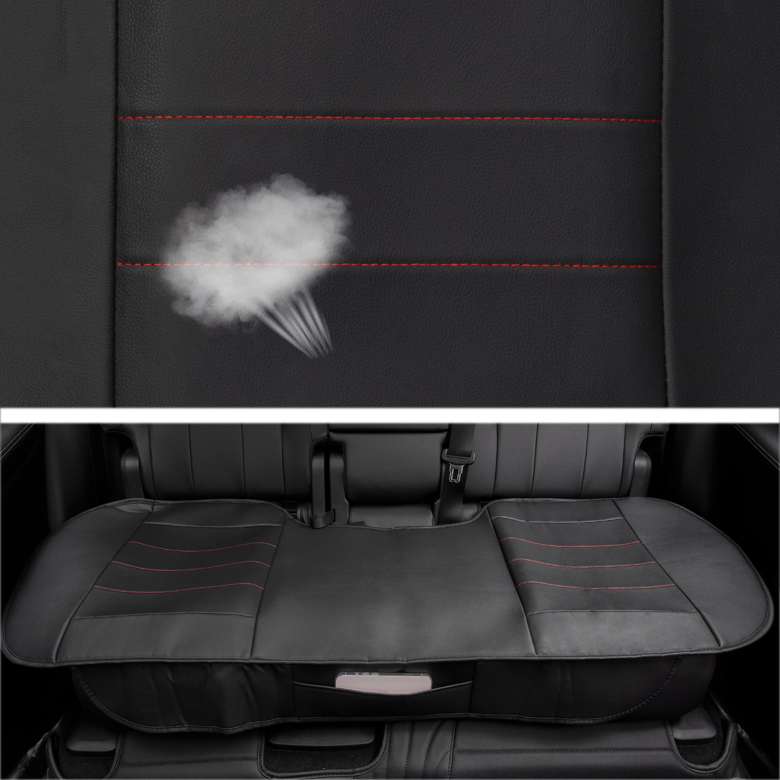 Car Rear Row Seat Cushion Cover Pad PU Leather Protector Full Surround Waterproof Universal