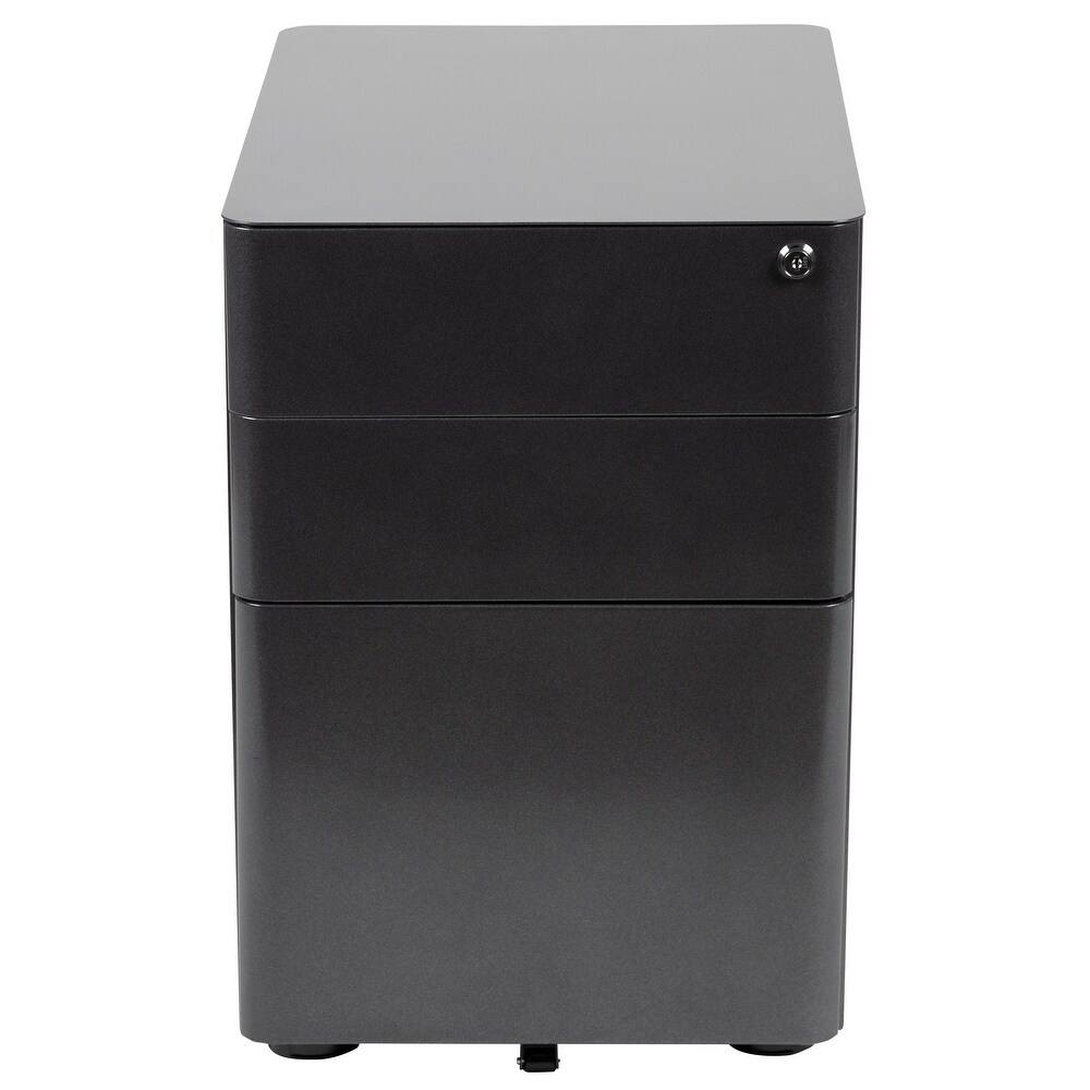 Modern 3 Drawer Mobile Locking Filing Cabinet Storage Organizer