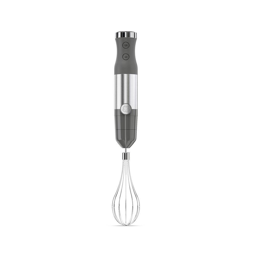 GE 2-Speed Stainless Steel Immersion Hand Blender with Whisk Blending and Chopping Jar Attachments G8H1AASSPSS