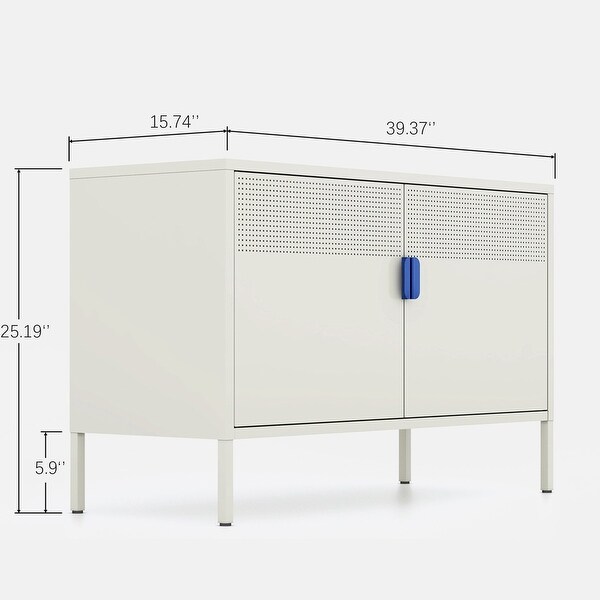 2 Door Metal Accent Storage Cabinet