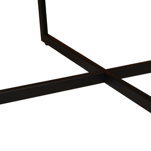 White and Black Cross Legs Table