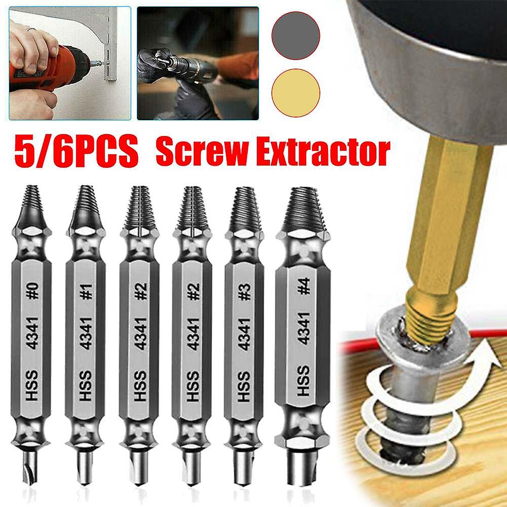 6pcs Material Damaged Screw Extractor Speed Out Drill Bits Tool Set Broken Bolt Remover Repair Tool Screws Extractor Demolition