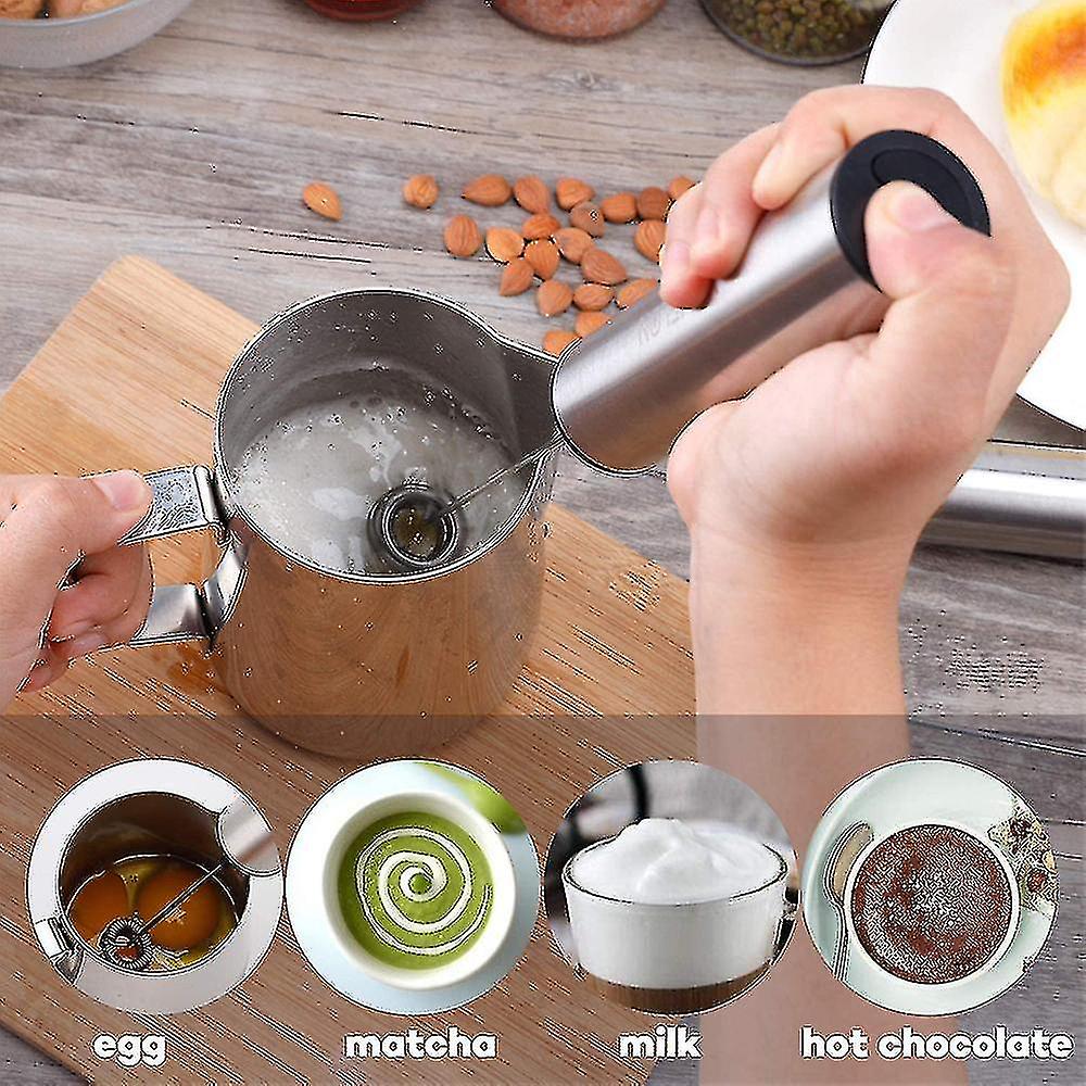 Rechargeable Milk Frother Battery Operated，2-speed Portable Travel Frother，electric Milk Foamer Coffee Frother