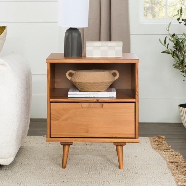 Middlebrook Mid-Century Solid Wood 1-Drawer Side Table