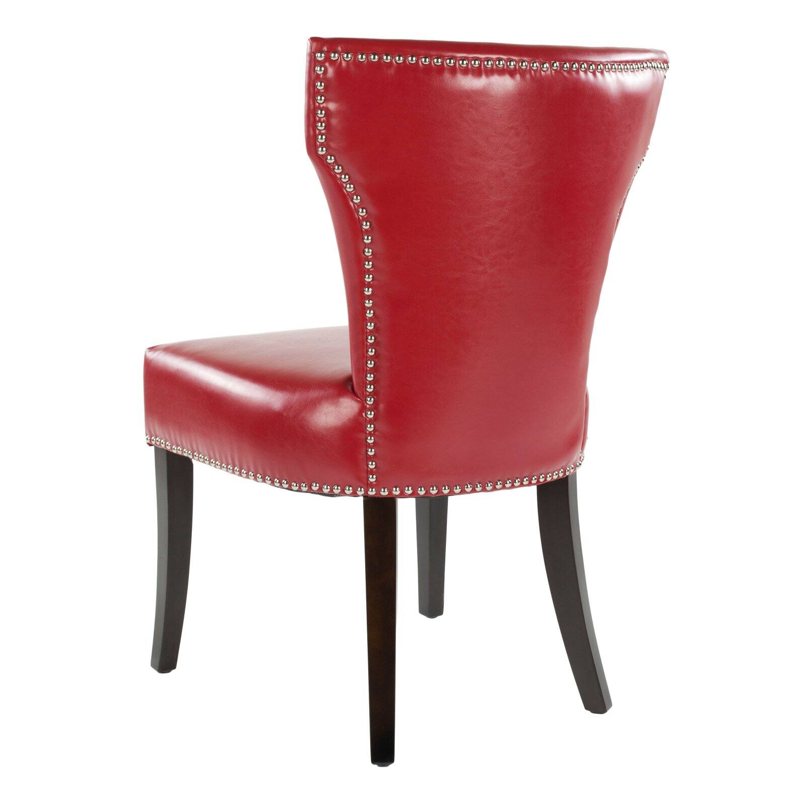 Safavieh Maria Dining Side Chairs - Red Leather - Set of 2