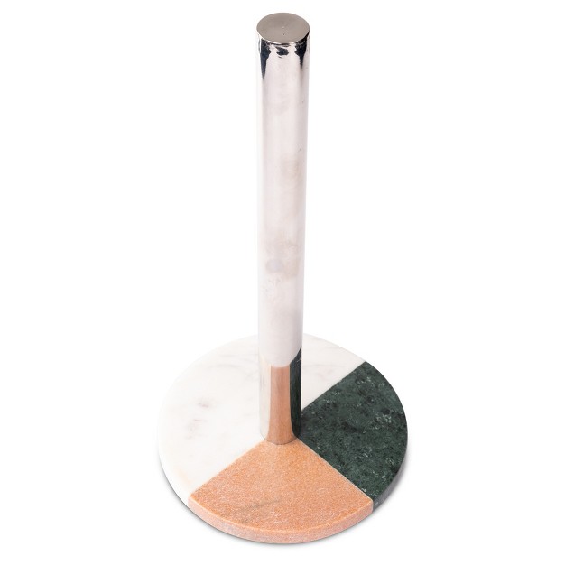 Lexi Home Marble Counter Mount Paper Towel Holder Multi colored