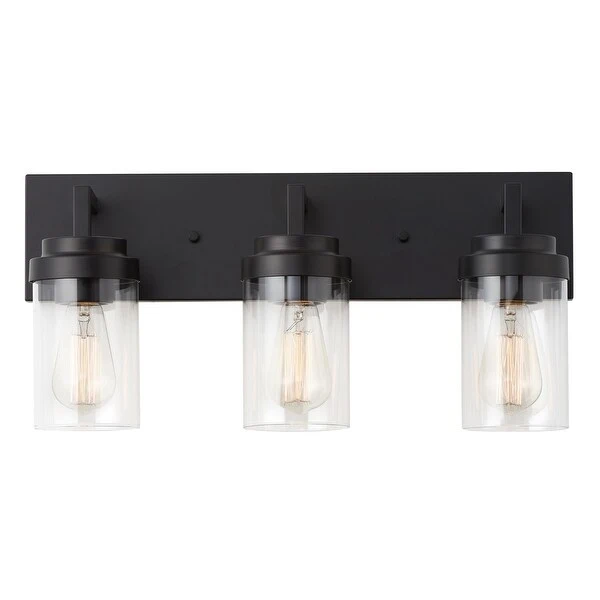 KAWOTI 3 Light Bathroom Vanity Light with Clear Glass Shade