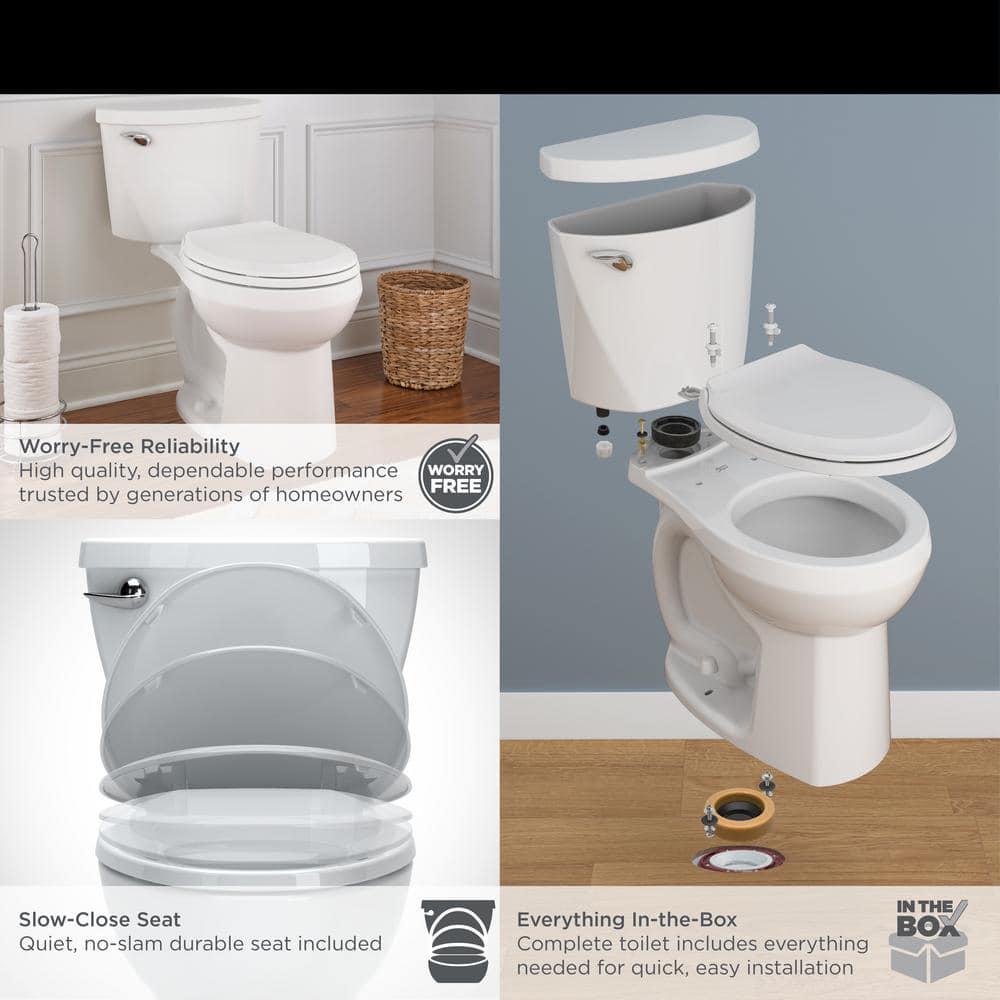 American Standard Reliant 2piece 128 GPF Single Flush Chair Height Elongated Toilet in White Seat Not Included