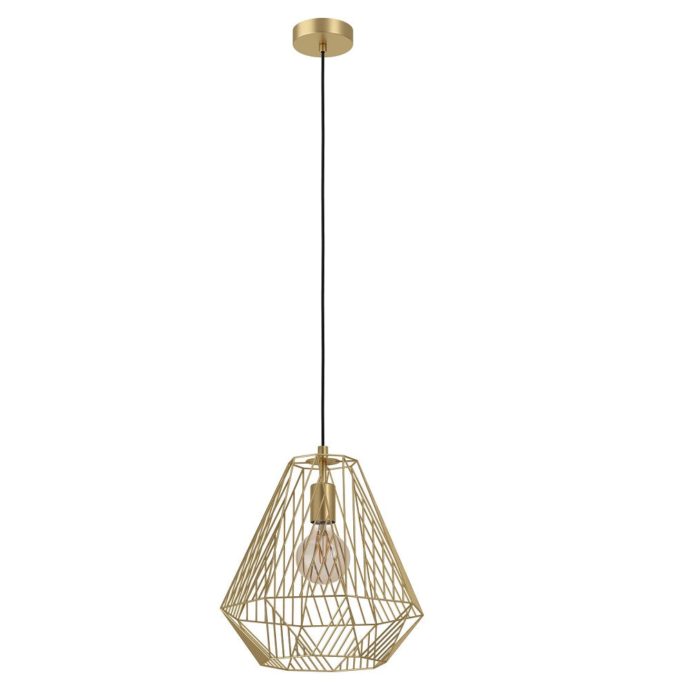 Eglo 43695 Stype Gold Wire Mesh Cage Shade Vintage Pendant 33cm