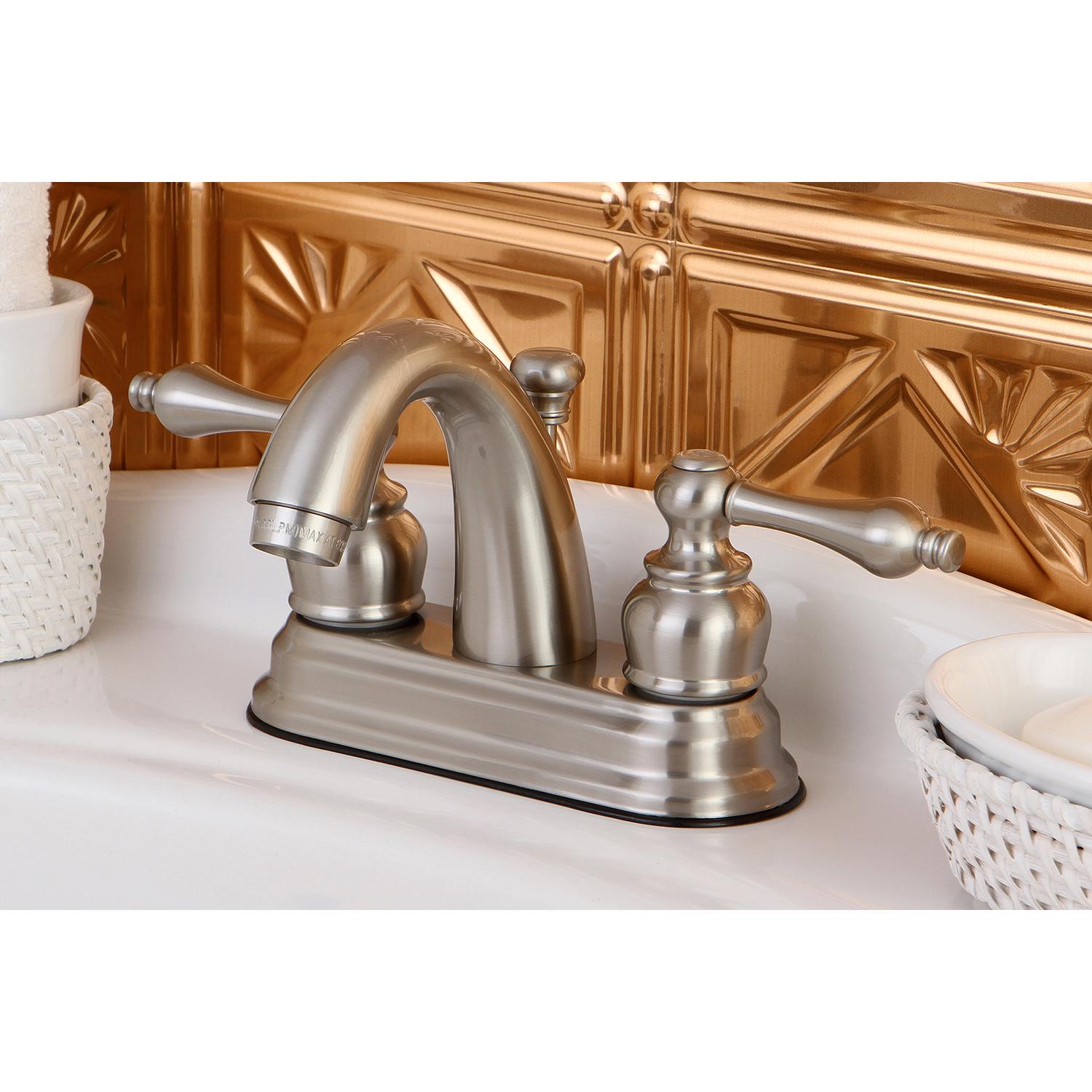 Kingston Brass KB5618AL 4-Inch Centerset Lavatory Faucet， Brushed Nickel