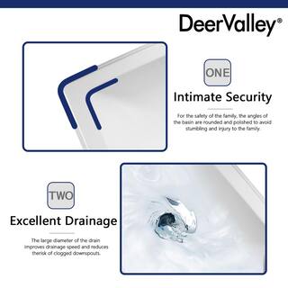 DEERVALLEY Apex White Vitreous China Rectangular Pedestal Combo Bathroom Sink in White with 4 in. Centerset Faucet Holes DV-1P521