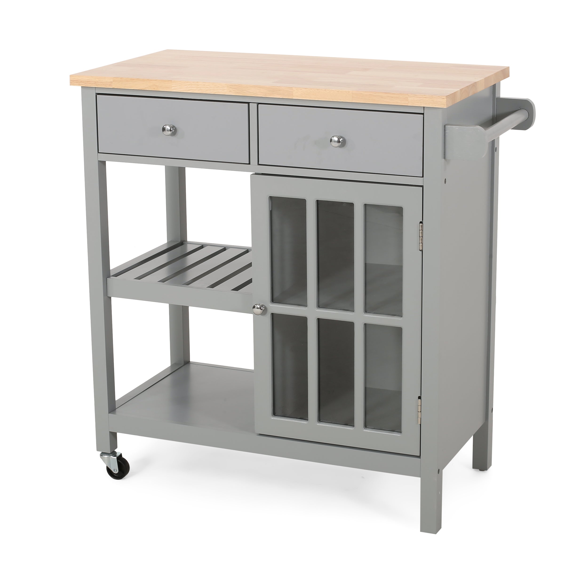 Aidah Contemporary Kitchen Cart with Wheels