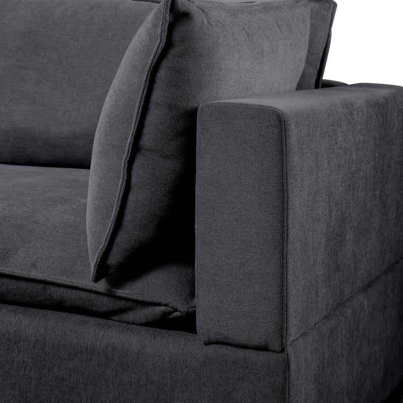 Bowery Hill Modern Fabric Down Feather Sofa Couch in Dark Gray