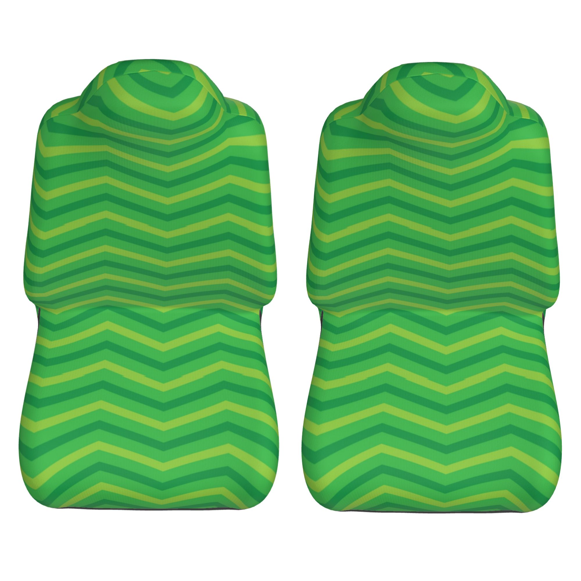 ZICANCN Car Seat Cover Green Wavy Lines Car Front Seat Covers Protectors ， Automotive Seat Covers for Cars Trucks Suv