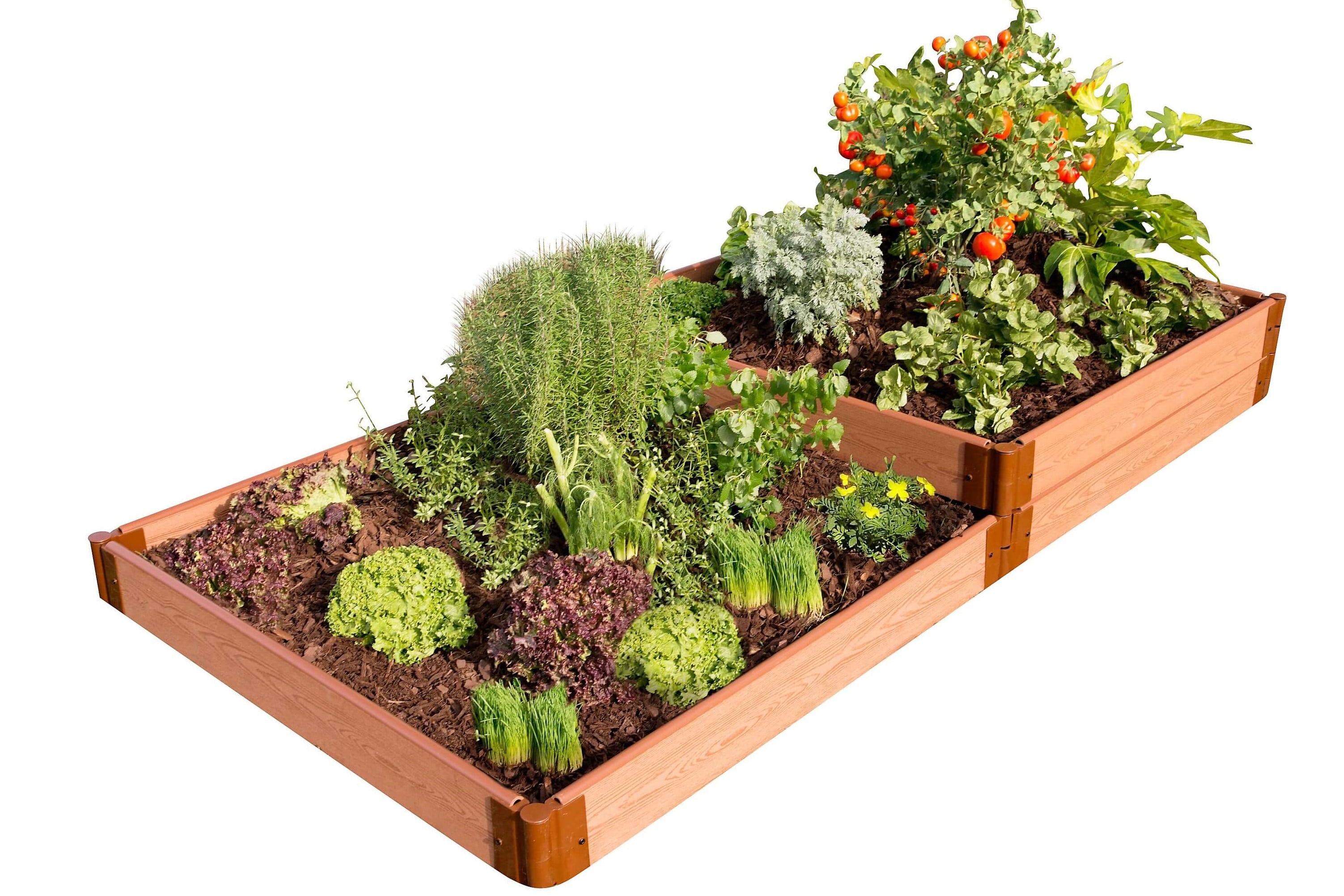 Frame It All Tool-Free Classic Sienna Raised Garden Bed Terraced 4' x 8' x 11" - 1" profile