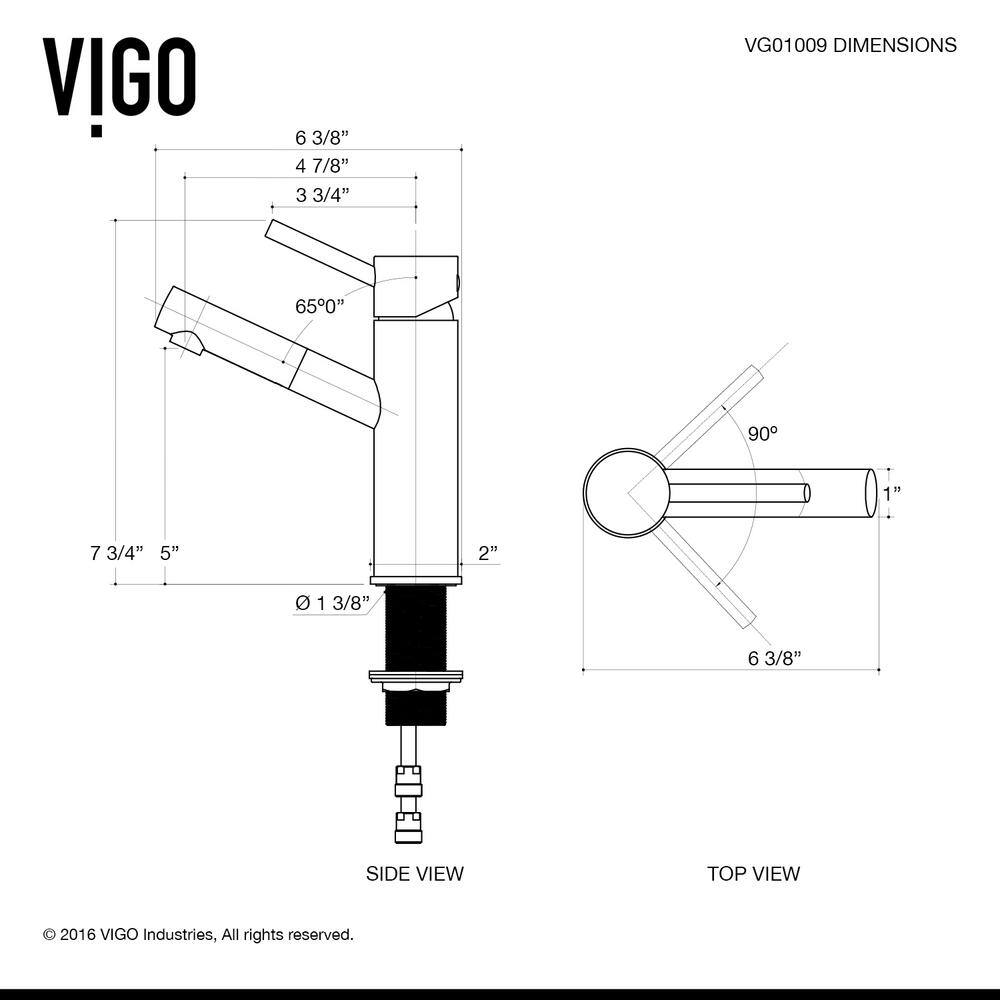 VIGO Noma Single Handle Single-Hole Bathroom Faucet in Chrome VG01009CH