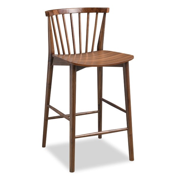 Poly and Bark Ligna Counter Stool - Solid Wood Frame