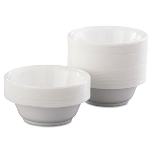 Dart Famous Service Plastic Dinnerware， Bowl， 12 oz， White， 125/Pack， 8 Packs/Carton (12BWWF)