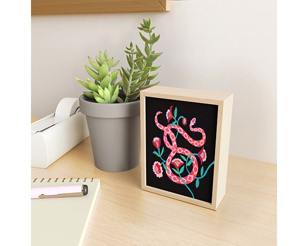 Misha Blaise Design Garden Snake Framed Mini Art Print Society6