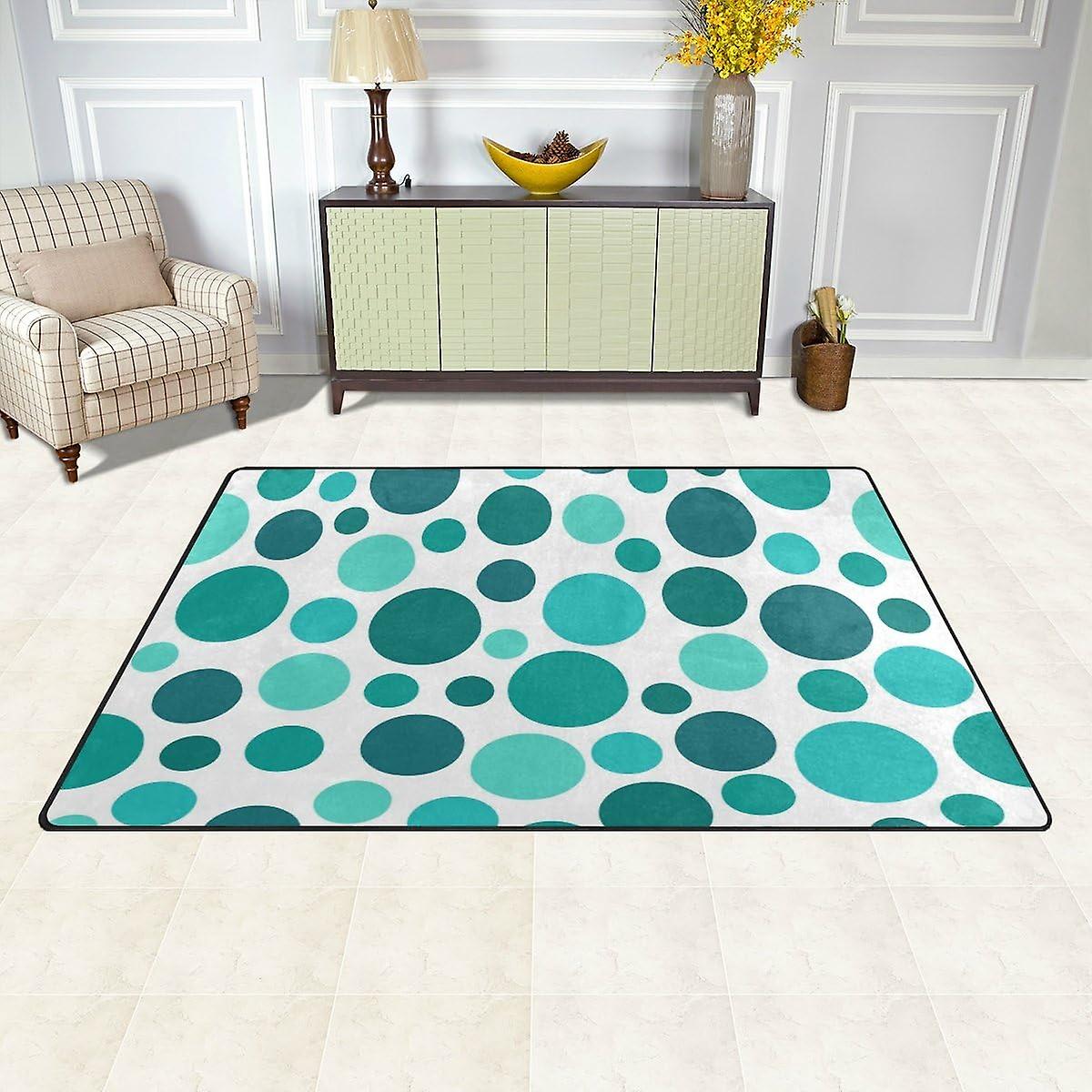 Abstract Polka Dot Pattern Black And White Area Rug Carpet 60 X 39 Inch For Living Room Bedroom Decor For Kids Carpet Mat