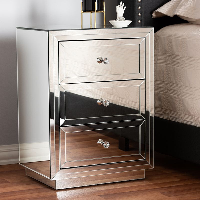 Baxton Studio Lina Mirror Nightstand