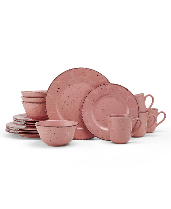 Pfaltzgraff Flamingo 16 Piece Dinnerware Set