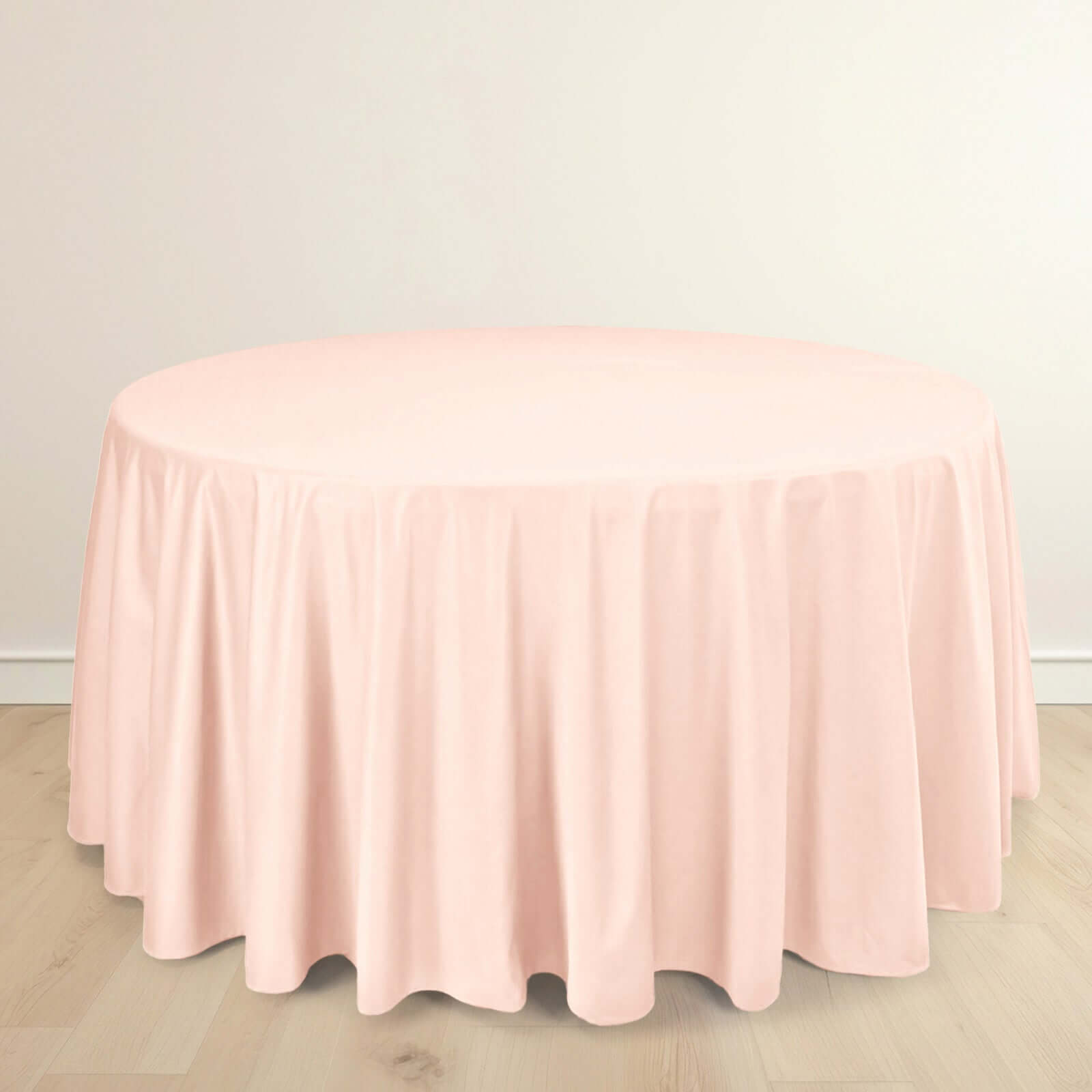 Blush Premium Scuba Round Tablecloth, Wrinkle Free Polyester Seamless Tablecloth 120