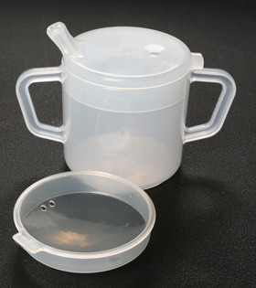 AliMed 857310  Two handled Mug w/Lids   cs/10