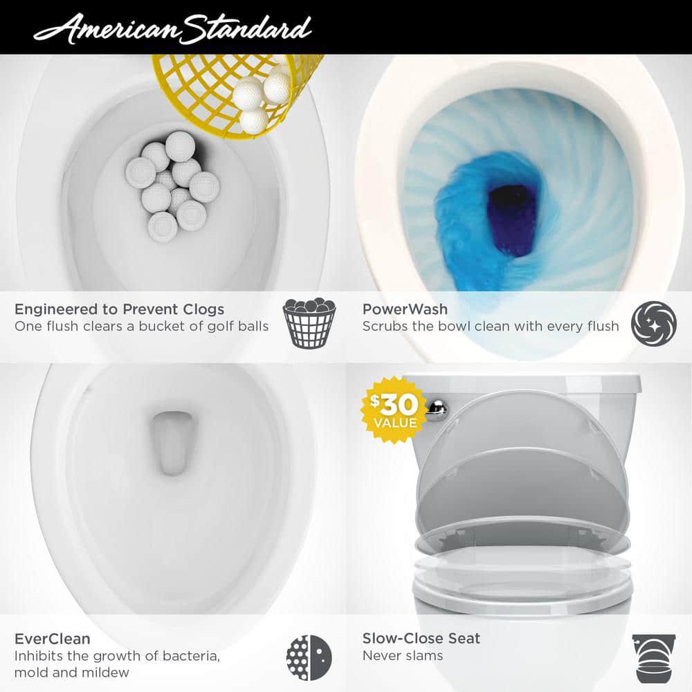 American Standard Champion Tall Height 2Piece HighEfficiency 128 GPF Single Flush Round Front Toilet in White Seat Included