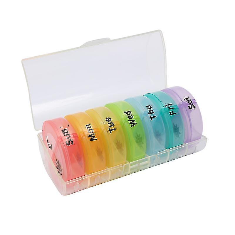 Gray Colorful Pill Storage Box 2 Times A Day Weekly Am Pm Pill Box Large Capacity 7-day Pill Box Suitable For Pills