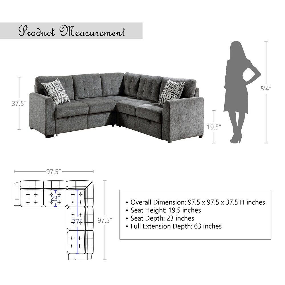 Orma Sectional Sofa with Pull Out Bed and Ottoman