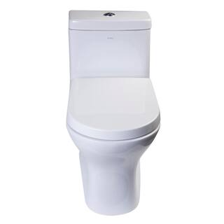 EAGO 1-Piece 0.81.6 GPF Dual Flush Elongated Toilet in White TB353