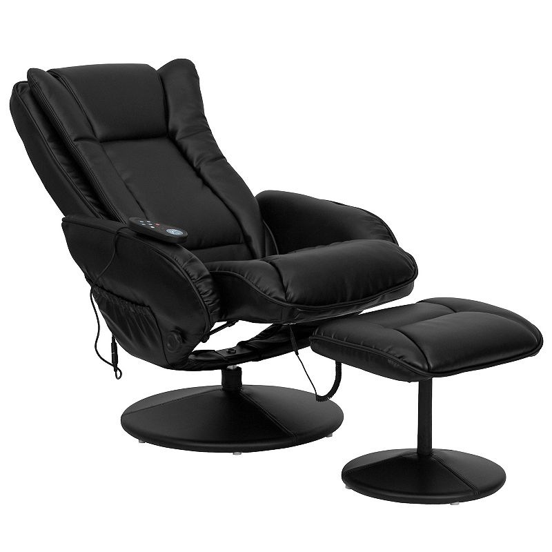 Flash Furniture Massage Recliner Chair and Ottoman 2-Piece Set